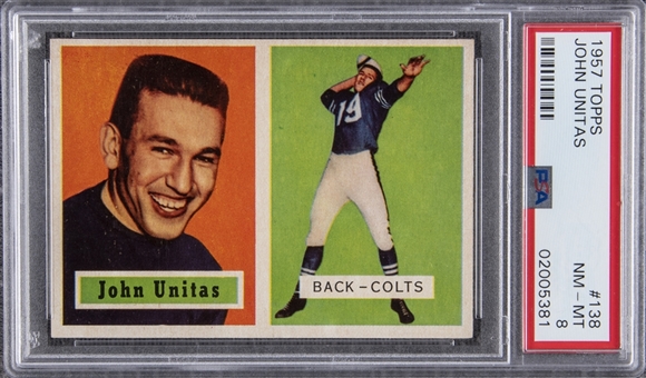 1957 Topps #138 John Unitas Rookie Card – PSA NM-MT 8